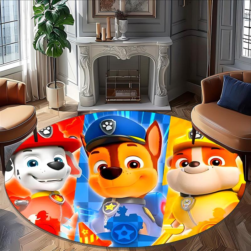 1pc Paw25 Carpet, Round Rug, Comfortable, Suitable for Entryways, Living Rooms, Office, And Bedrooms, Christmas Decoration
