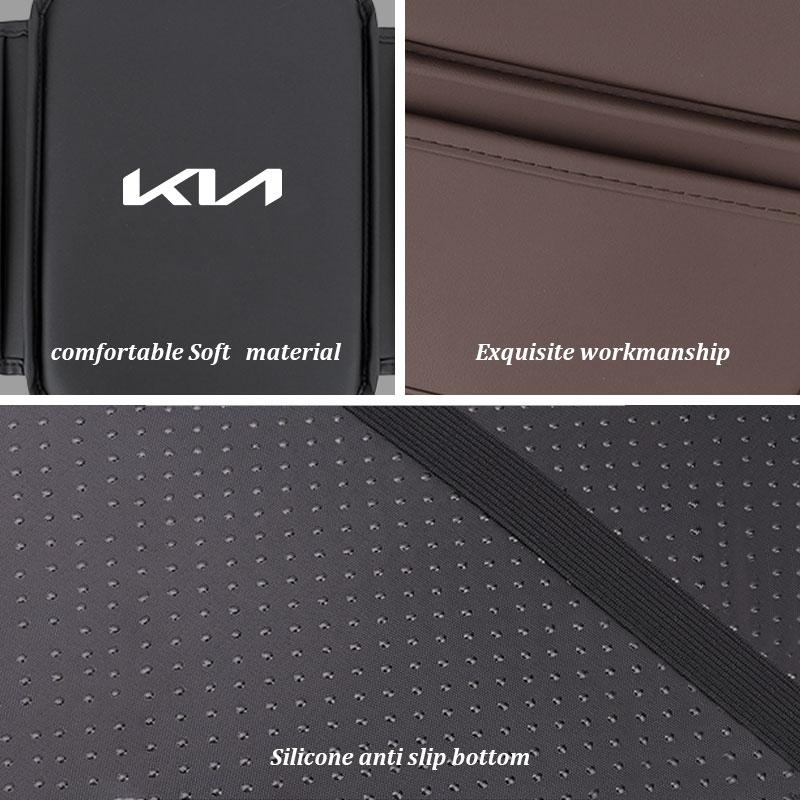 For Kia K3 K5 K8 K9 Sportege Picanto Optima Soul Ceed Cerato Forte Leather Car Armrest Box Mat Cushion Storage Bag Protect Cover