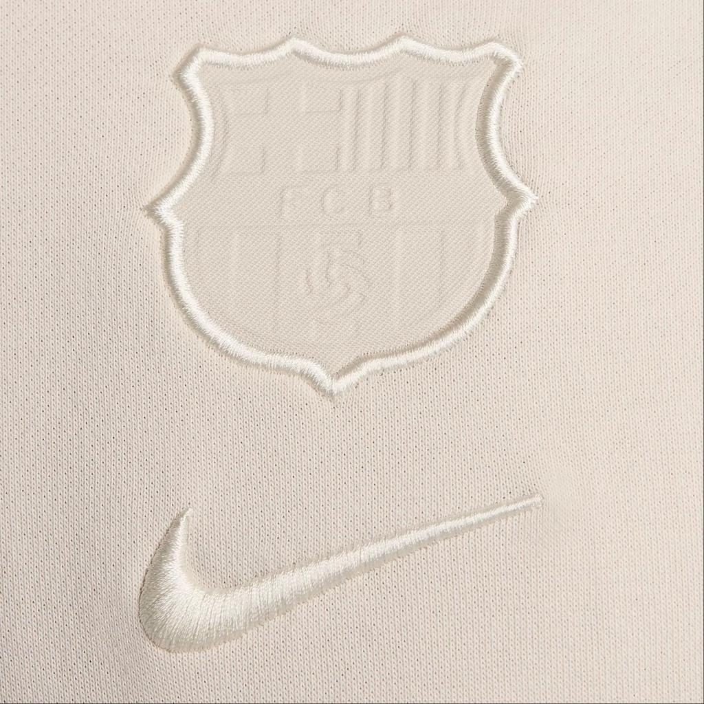 Nike FC Club FW24 Home Barcelona Series Round Neck Solid Color Casual Long Sleeve Sweatshirt Men Sweatshirt Light-Mineral-Brown FQ3024-104