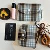 Korean Style Mini Cash Wallet Canvas Cloth Envelope Wallets Simple Retro Plaid Coin Purse  Outdoor