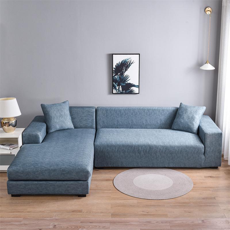 Dehnbarer Hanf Grau All-Inclusive Sofabezug Kann in Allen Jahreszeiten Verwendet Werden Einfacher Stoff Sofabezug