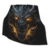 Cool black gold dragon blanket soft flannel blanket living room bedroom sofa office decoration blanket