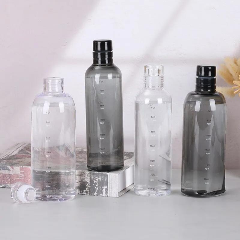 Instagram Style Time Graduated Cup, Car Mounted Transparent Plastic Cup, Creative Portable Large Capacity Internet Famous Water