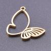 5pcs 18k Real Gold Plated Animal Pendant Stainless Steel Butterfly Charm For Jewelry Making Supplies Papillons Fuxk Men Pendants