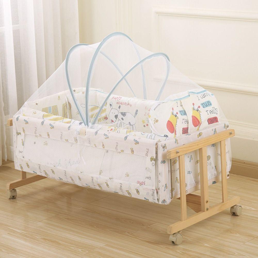 Full-coverage Baby Cot Cover Washable Crib Cover Crib Mosquito Net  for Holidays Travel Summer
