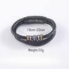 Ethnic Style Woven Bracelet, Stainless Steel Chain, Men's Multi-layer Woven Leather Rope Snap Bracelet