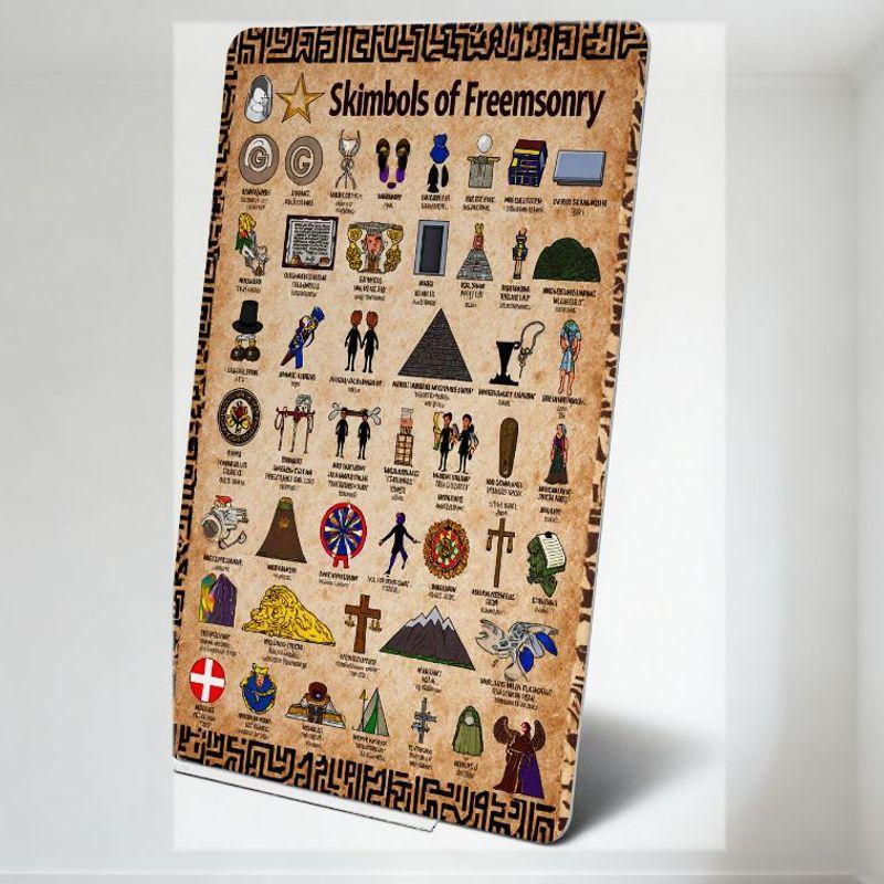 

Symbols of Freemasonry Vintage Metal Sign, Masonic Symbols Educational Poster Tin Sign for Bar Pub Home Wall Decor, Antique Styl 20x30cm（7.8x11.8inch）