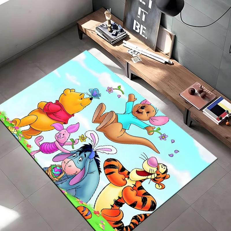 3D Various Styles and Sizes Winnie The Pooh Cartoon Carpet Home Living Room Bedroom Mats Sofa Doormat Decor Rugs, Fast Shipping
