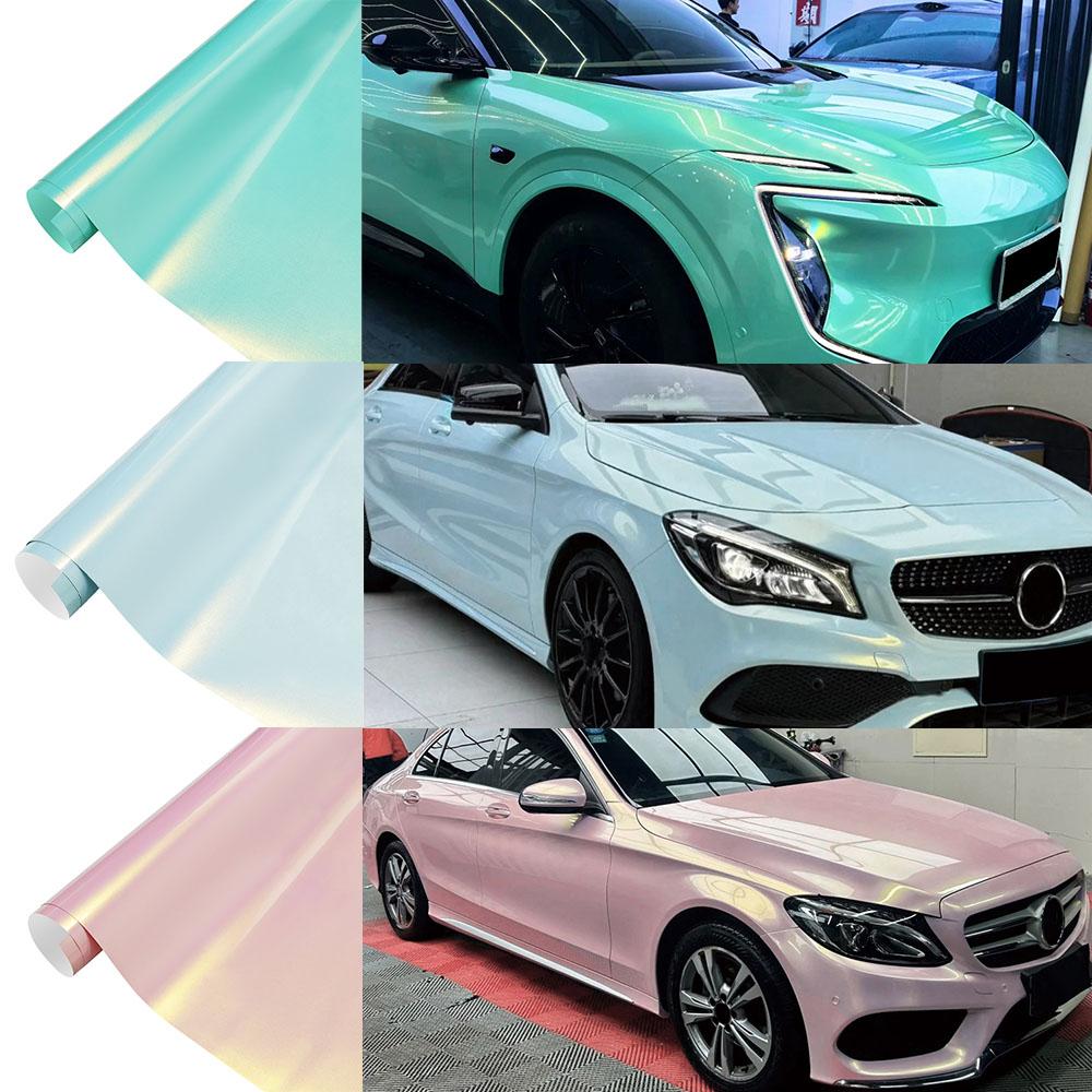 Car Stickers Iridescent Coral Vinyl Wrapping Film Waterproof Self-Adhesive Wrap Film for Auto Motorcycle Tuning & Protection