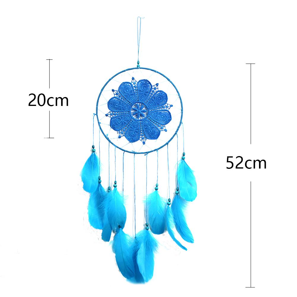 Dream Catcher White Feather Wind Chimes Wall Hanging Handmade Beads Romantic Art Crafts for Party Home Office Hanging Decoration