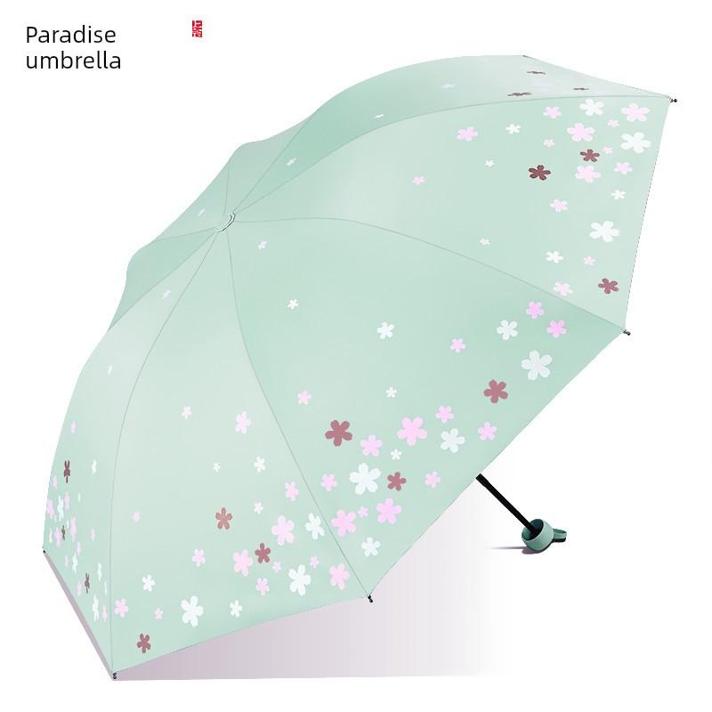 Paradise Umbrella Sun Protection UV Protection Umbrella Female Sun Umbrella Goddess Black Glue Fresh Dual-Use Sun Umbrella Foldable