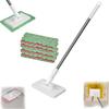 New with 3 Reusable Cloths Hands-free Mop 360° Rotating Head Clamping Dust Mops Lazy Mop Household