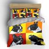 Colorful French Bulldog Art Bedding Duvet Cover Set Duvet Cover Pillowcases  (1*Duvet Cover 2*Pillowcases, without duvet insert)