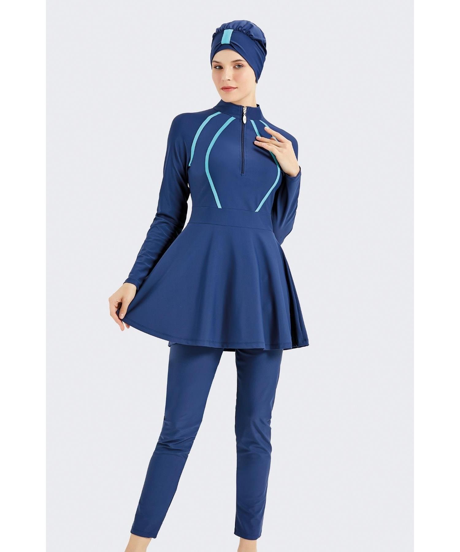 

Полностью закрытый купальник-хиджаб из 4 предметов 4063 темно-синий