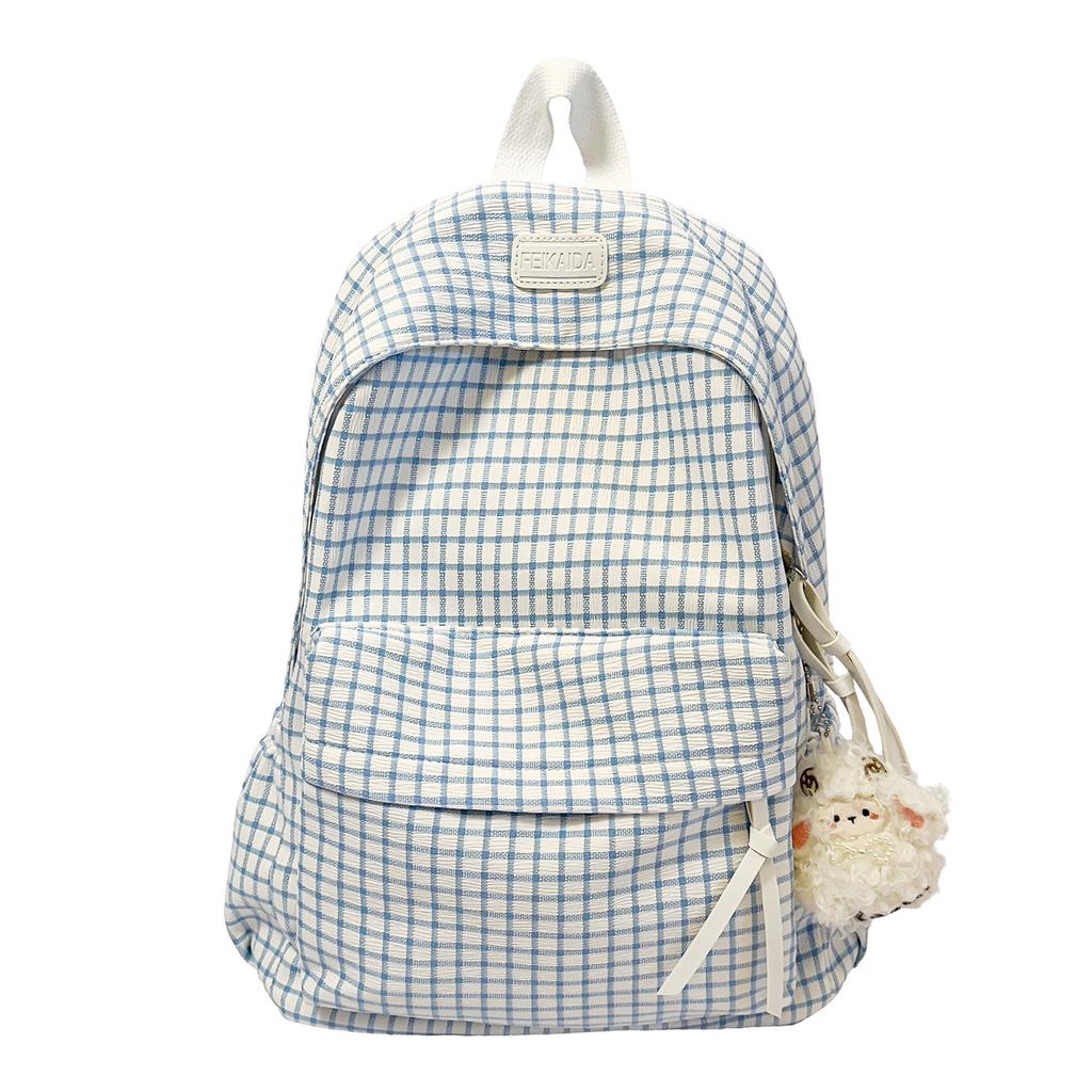 Schoolbag schoolbag girls Japanese small fresh plaid cute backpack college student casual versatile travel backpack