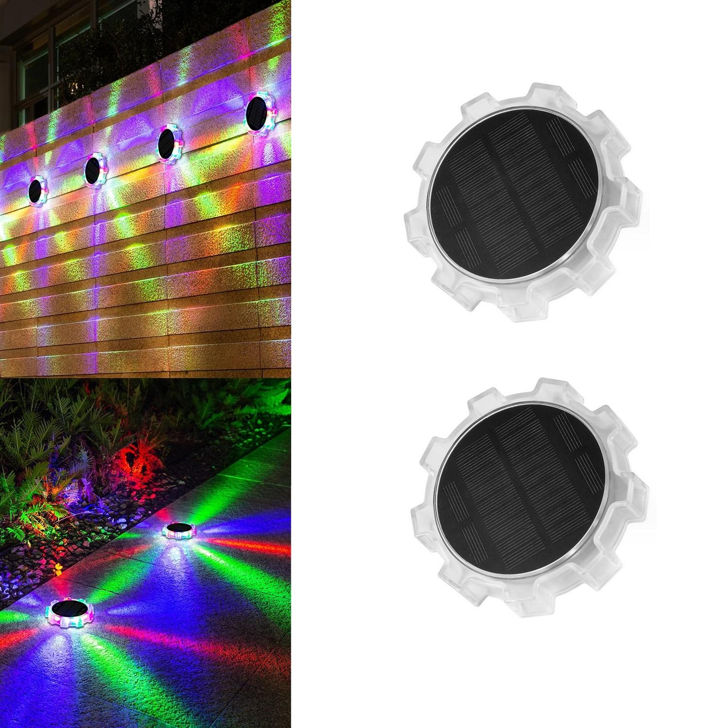 

DSL188 2Pcs Motion Sensor Solar Powered Garden Ground Light with RGB Light A