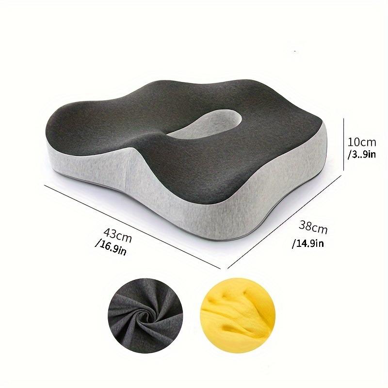 

1PCS Memory Foam Office Chair Seat Cushion - Ergonomic Lumbar Support Breathable Office Chair Anti-Slip Mat with Airflow Design 40x38cm светло-серый