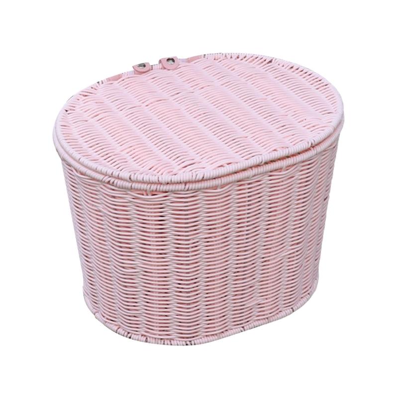 Kids Bike Basket Front Decoration Child Scooters Front Storage Panniers Basket Children s Bike Accessory розовый