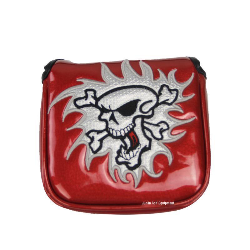 

Водонепроницаемый вышитый чехол для гольф-паттера с черепом - Универсальный размер, квадратный дизайн, 4 цвета красный
