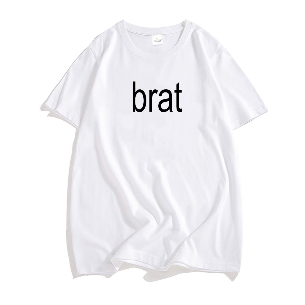 2024 Album Brat Graphic Tshirts Singer Charli XCX  Printing T-shirts Men/Women Hip Hop Streetwear Cotton Short Sleeve Summer Tee