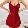 Women's New Breathable Ice Silk Simple Casual Sexy Backless Halter Sleeping Dress