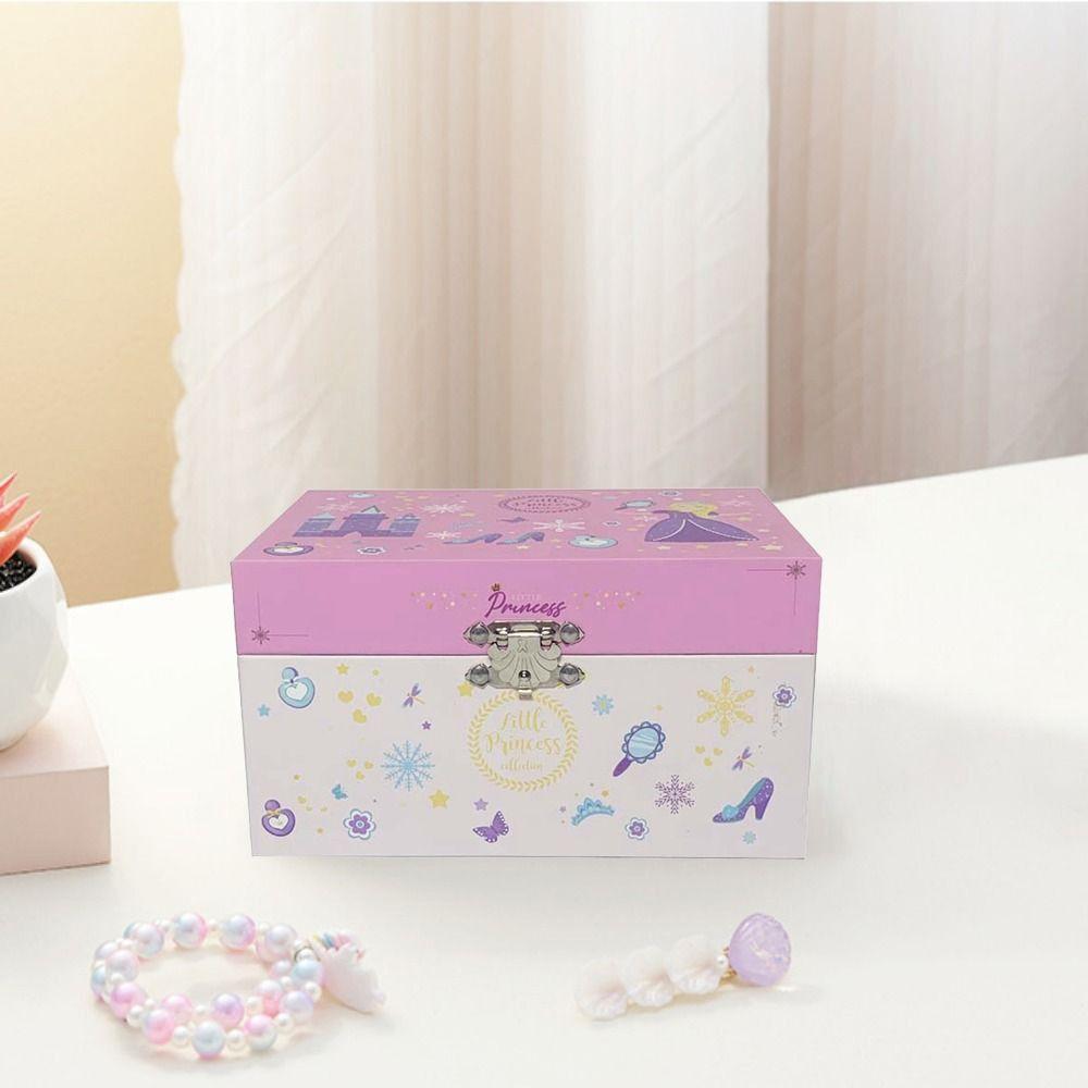 Cute Princess Music Box Cartoon Jewelry Storage Box Unique Children Musical Ornaments  Necklace Box