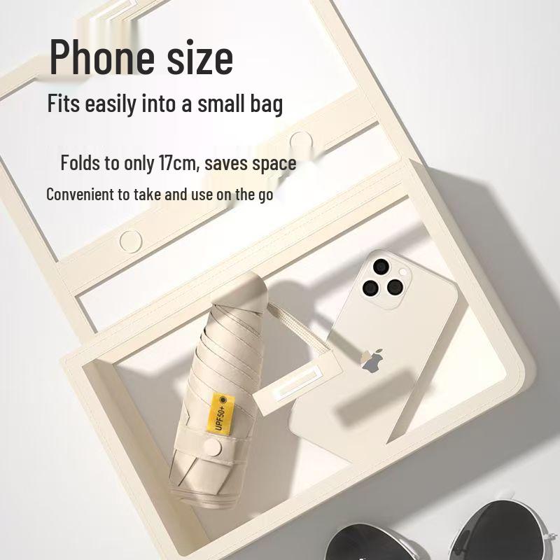 Compact Mini Umbrella: 50% Off, UV Protection, Ultra-Light & Portable for Sun and Rain