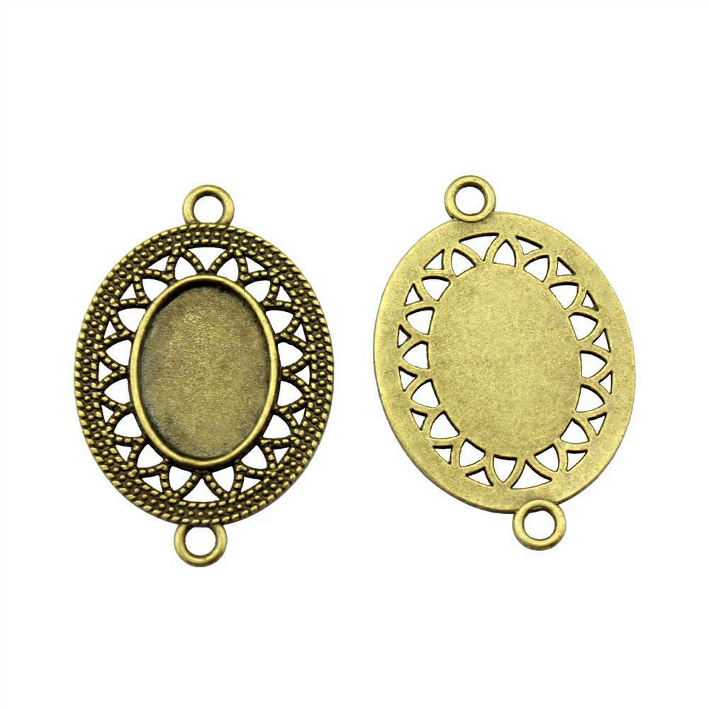 Bezel Connectors For Resin Crafts Fit Oval 13x18mm Photo Glass Dome Frames