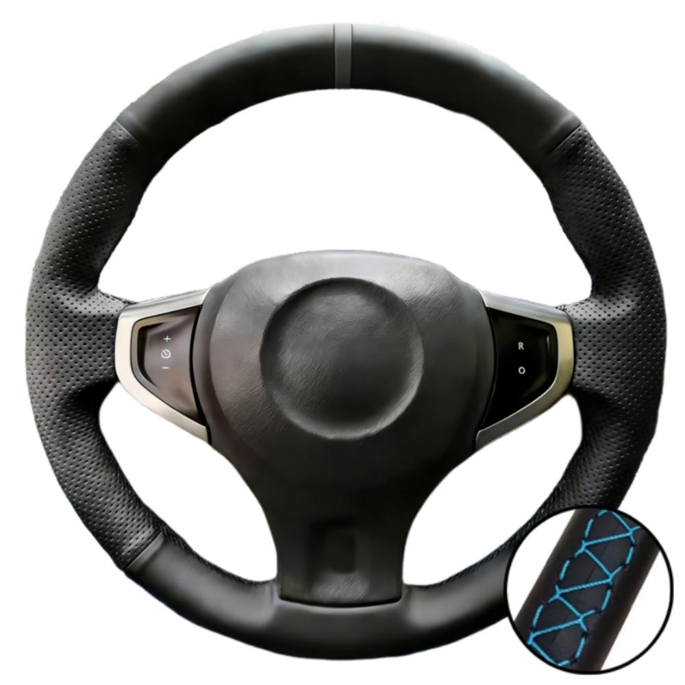 Car Interior Braid Black Perforated Non-slip Artificial Leather 2009-2014 Samsung QM5 Steering Wheel Cover For Renault Koleos