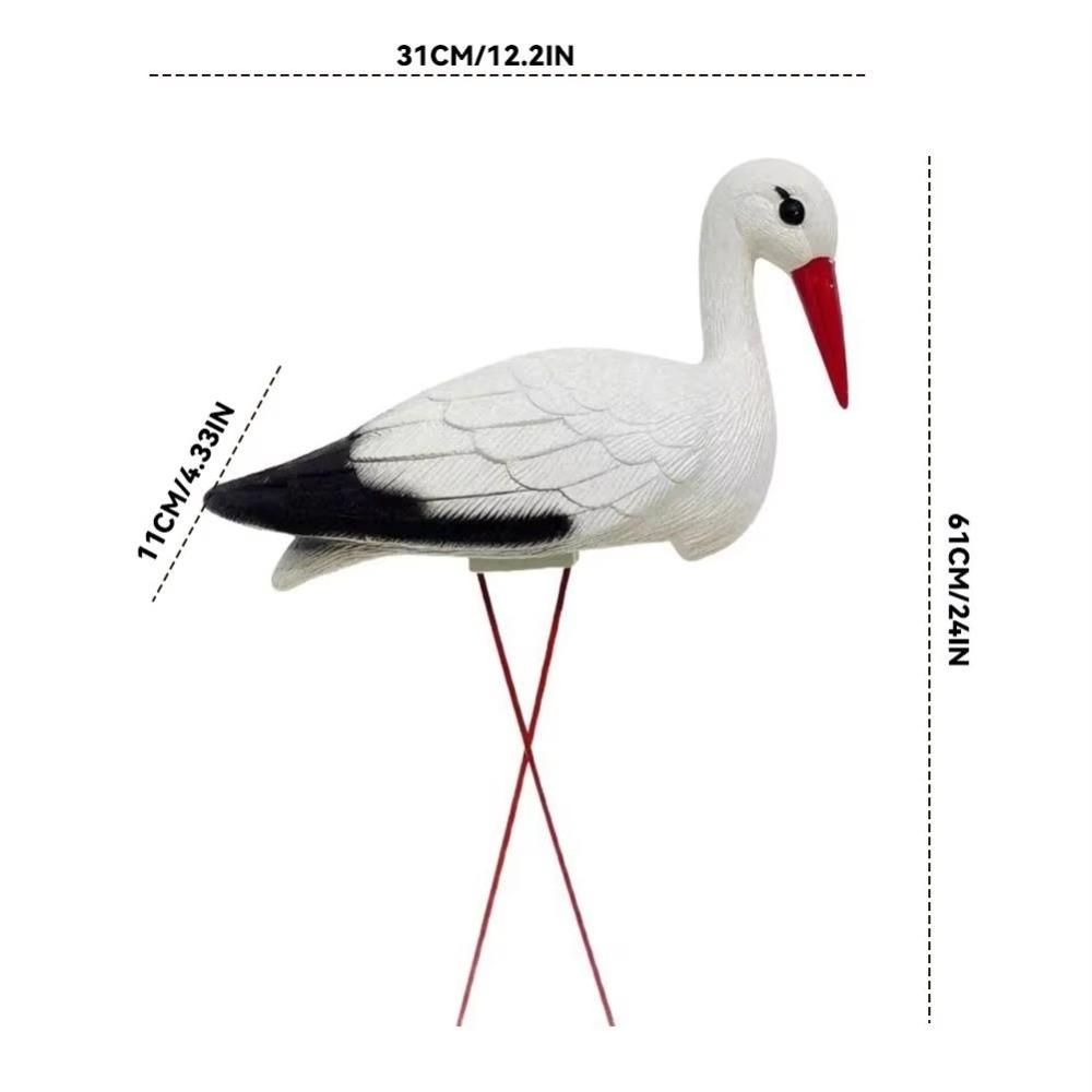 White Crane Crane Statue Detachable Wire Feet Bird Ornament  Outdoor Yard Decoration