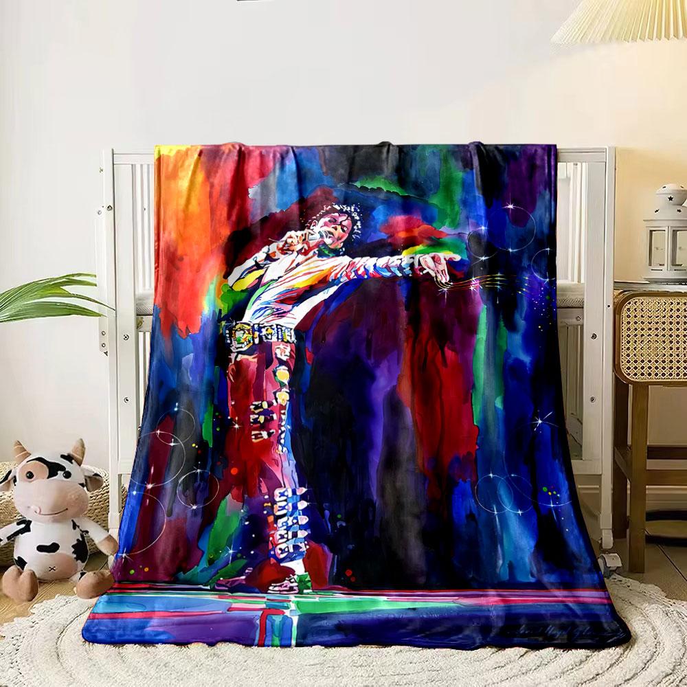 

A vibrant, colorful portrait of a performer with dynamic brush strokes. for all seasons blanket lunch break throw gift 80cm x 120cm