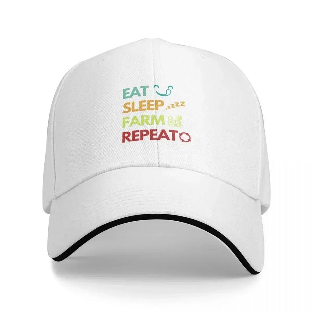 Eat sleep farm repeat  Farm quote Baseball Cap tea Hat Bobble Hat Unisexs Caps Womens