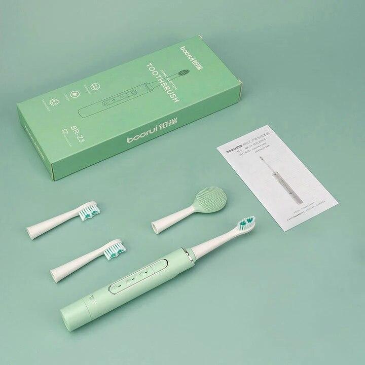 

Ультразвуковая электрическая зубная щетка для взрослых, беспроводное зарядное устройство, USB-умный таймер, стоматологи рекомендуют автоматическую щетку для чистки лица Br-z3 зелёный