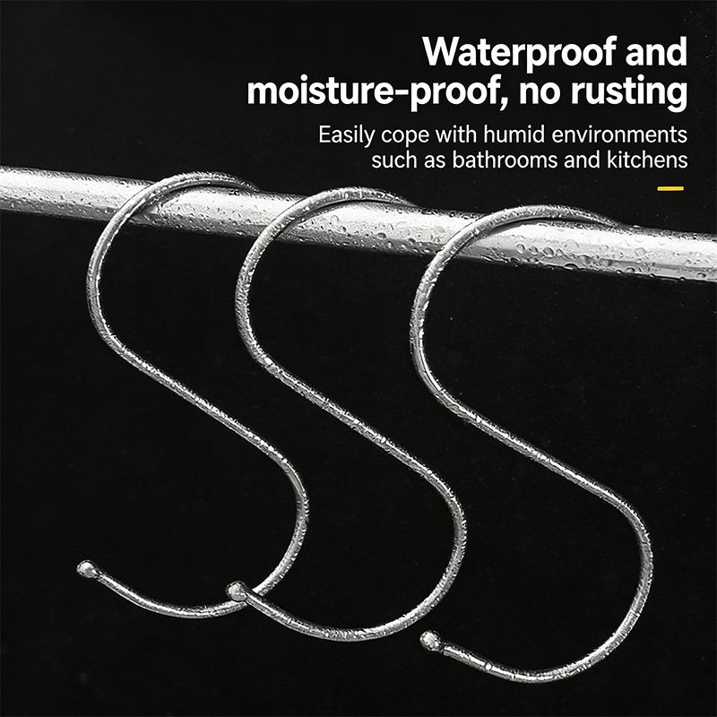 10Pcs Stainless Steel Metal S-Shaped Hooks Multi-Purpose Clothing Hanging Hooks