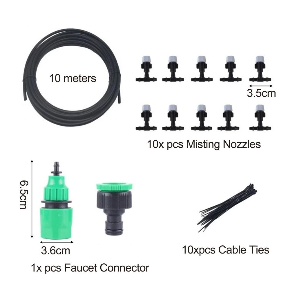 Garden Irrigation Hose Misting & Drip System Easy Installation Kit