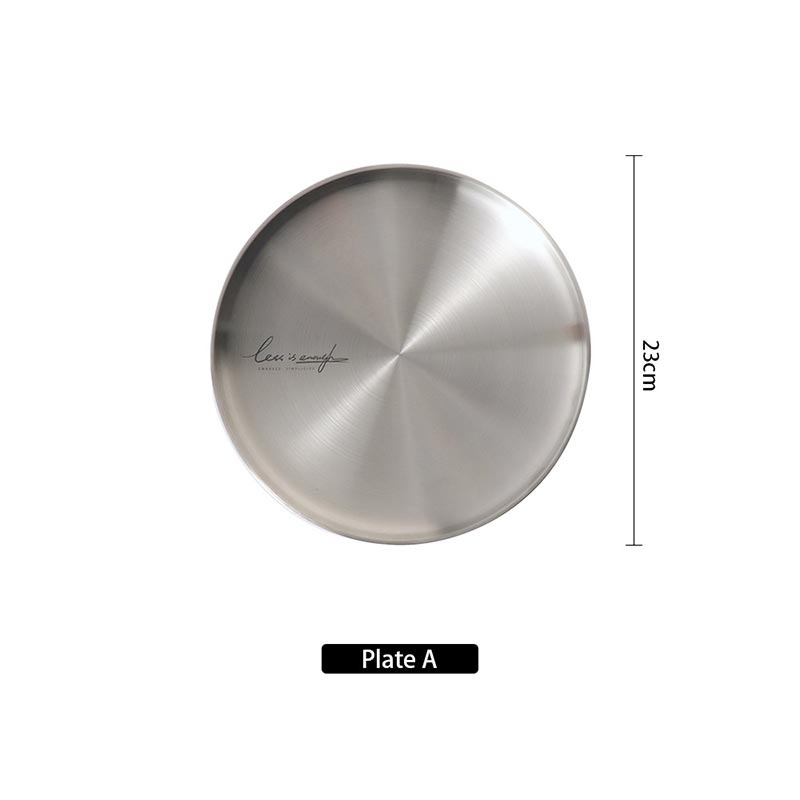 

Stainless Steel Matte Double-layer Steak Noodles Plate,Pasta Plate,Dining Snack Plate,Household Restaurant,Outdoor Tableware 1 Piece