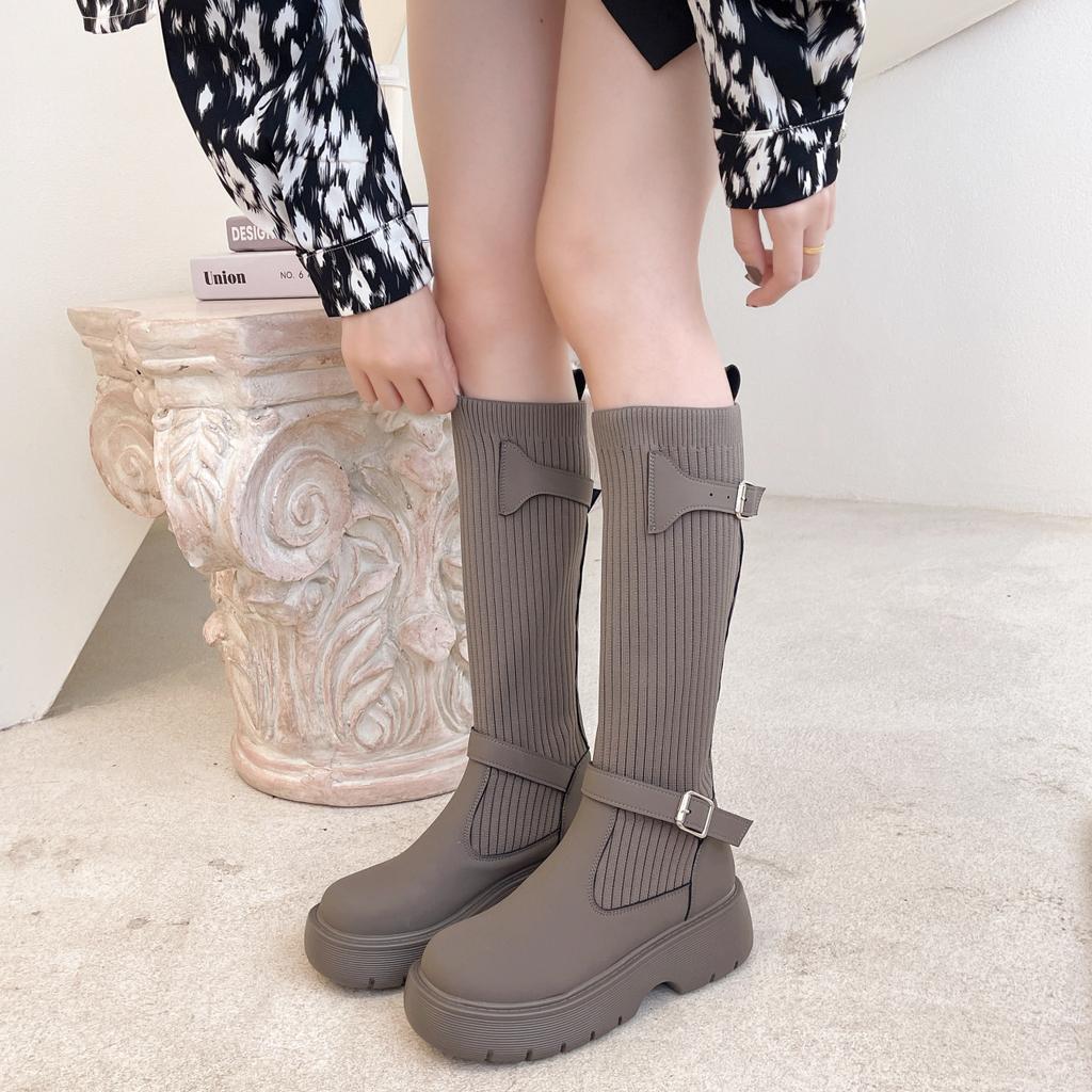 Boots Women's Autumn Skinny New Products New Skinny Socks Boots New Summer New Thick Bottom But Knee Long Tube