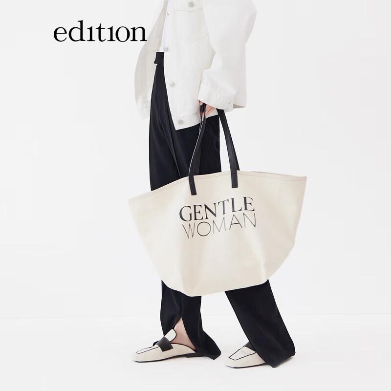 Edition Women's Black Slit Hem Acetate Blend Trousers