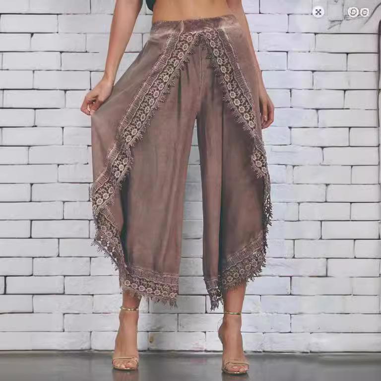 2024 Women's Hot-Selling Lace Trim Harem Pants