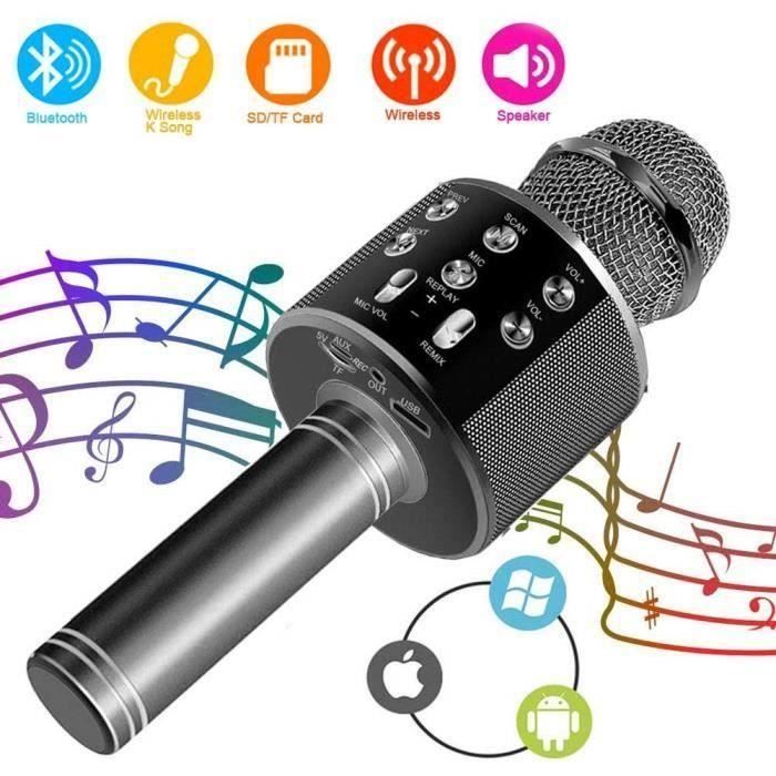 Wireless Bluetooth Karaoke Microphone - Black and Grey - Electric - Indoor - Unisex