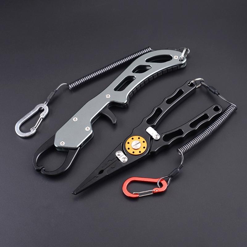 Multi-Function Fishing Pliers Fish Lip Grippers Hook Remover Portable Fishing Lines Cutter Scissors Comfortable Grip