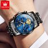 OLEVS Top Original Quarz Herrenuhren Klassisches Römisches Zifferblatt Mondphase Wasserdicht Leuchtend Luxus Armbanduhr für Herren