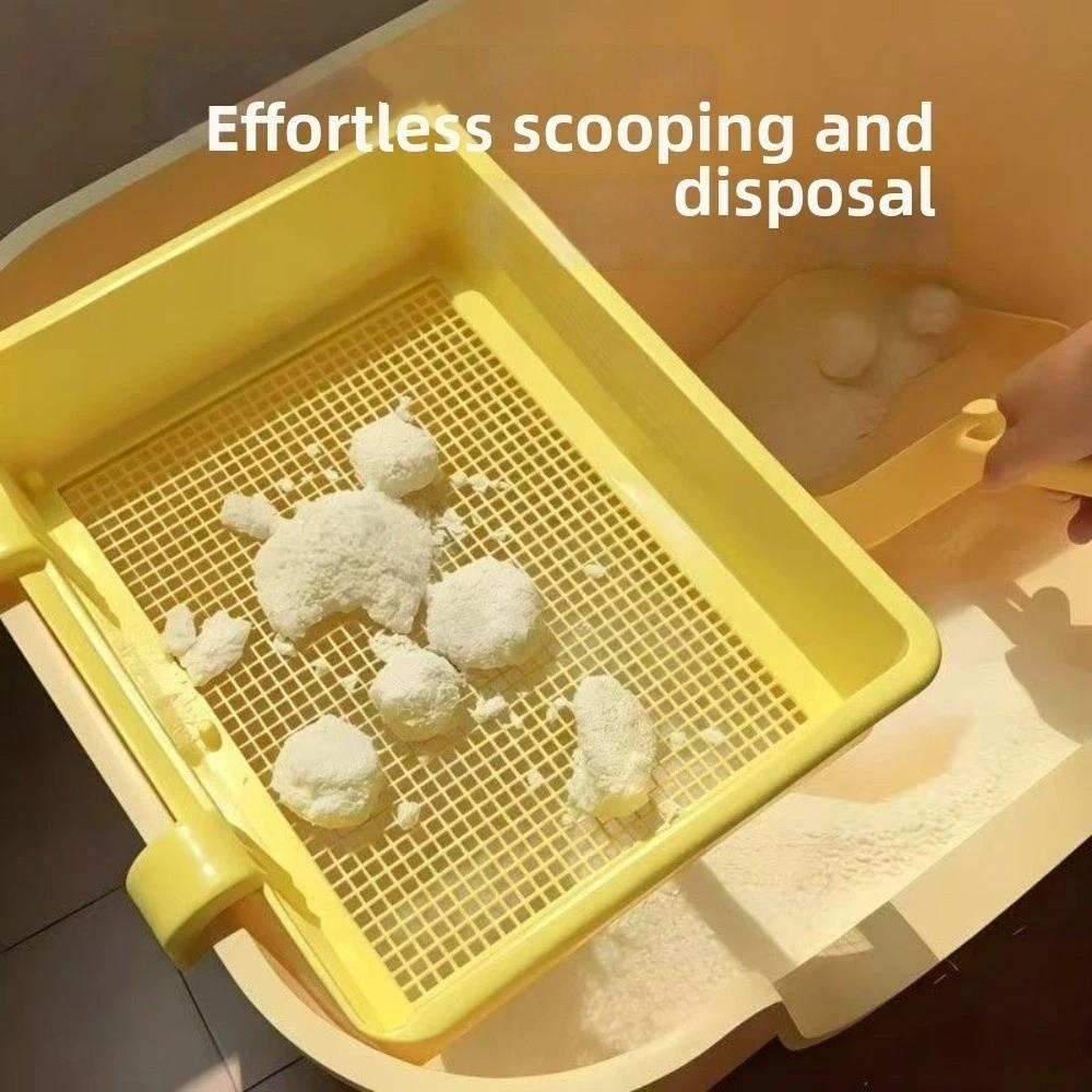 Efficient Hanging Cat Litter Sifter Fast Sifting Plastic Pet Litter Filter Tray Wear-Resistant Fine Mesh Pet Open Litter Box