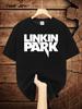 Black "Linkin Park" Graphic T-shirt - Casual Crew Neck