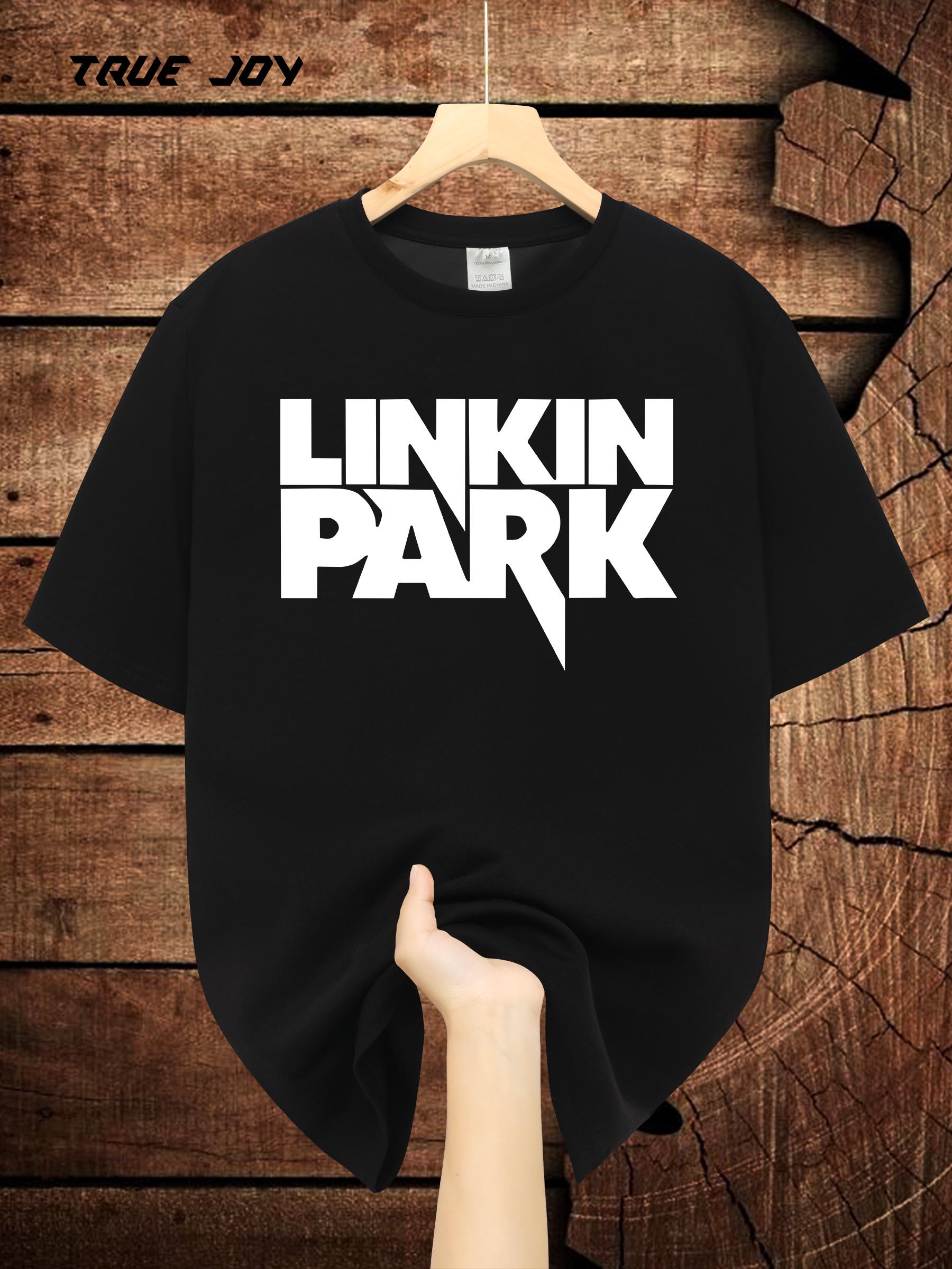 Black  Linkin Park  Graphic T-shirt - Casual Crew Neck S