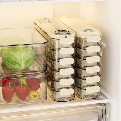 Home Aufbewahrungsbehälter für Knödel mit Deckel Kühlschrank Gefrierschrank Timer Mehrschichtig Transparent Antihaftbeschichteter Boden Zwickel Knödelbox