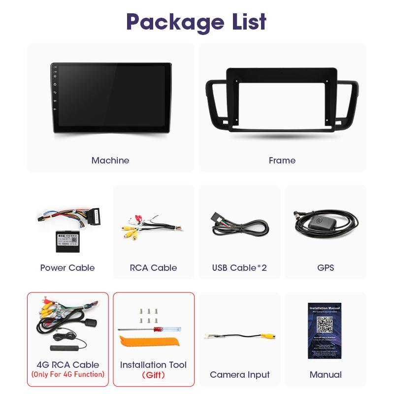 2 Din Android 12 Car Radio For Peugeot 508 2011 -2018 Multimedia Video Player GPS Navigation Stereo 4G WIFI Carplay Auto RDS DVD