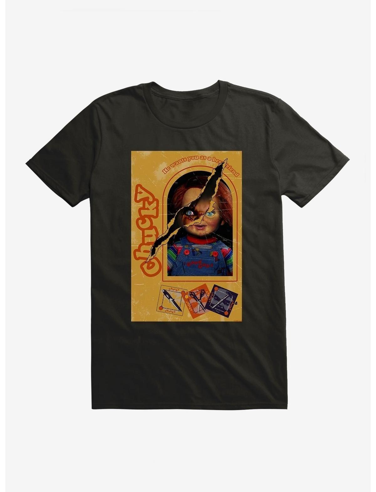 Vintage Killer Doll Horror Poster Style T Shirt S разноцветный
