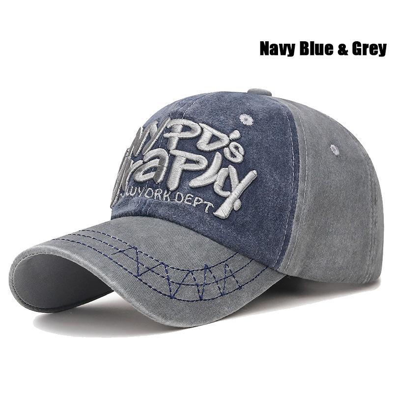 New Fashion Unisex Three-Dimensional Letter Embroidery Design Washed Distressed Craft Cotton Baseball Cap Trucker Caps