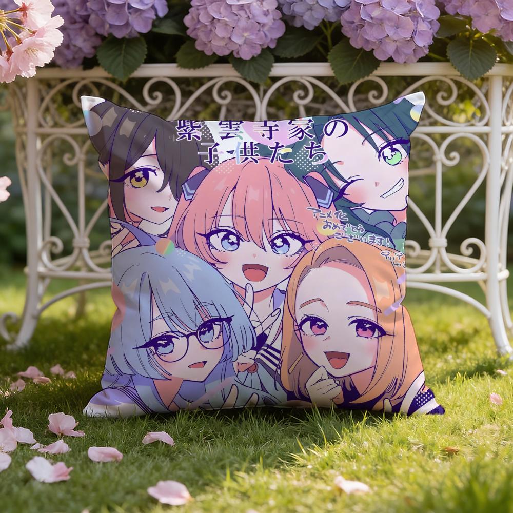 S-Shiunji ke no kodomo tachi Anime Cushion Cover Home & Car Dual-Scene Pillow Cover: Reversible for Premium Comfort